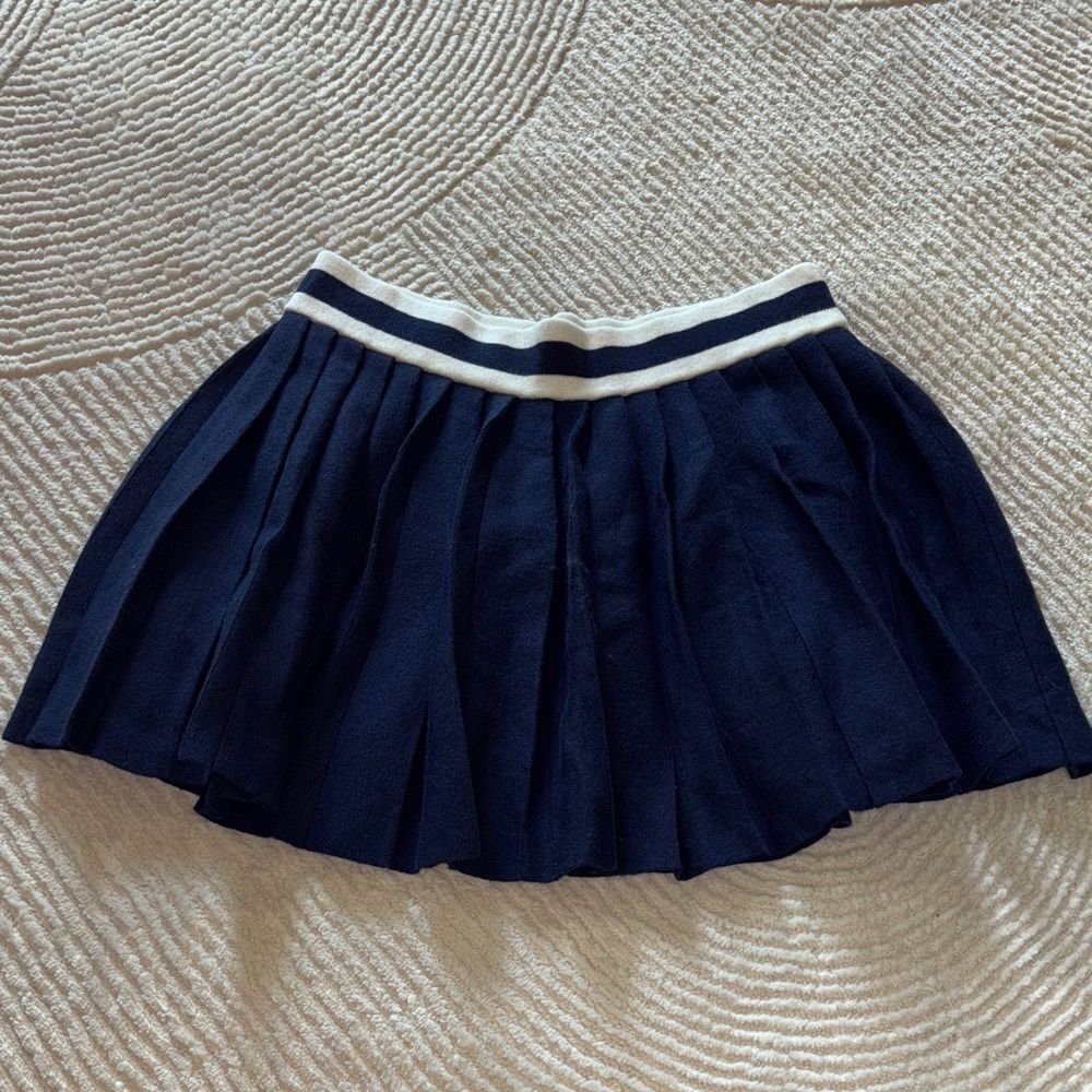 Aerie Dark Blue Pleated Mini Skirt